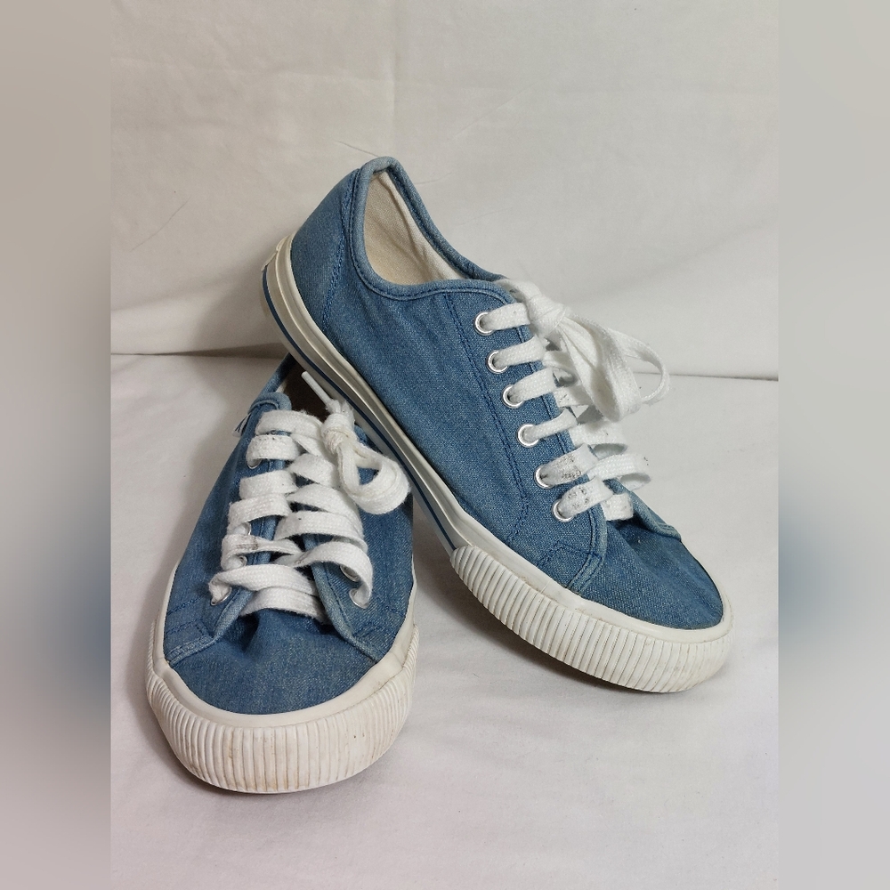 Women's Hurley Ceta Low Top Lace Up Blue Chambray Sneakers Shoes Size 6.5 M